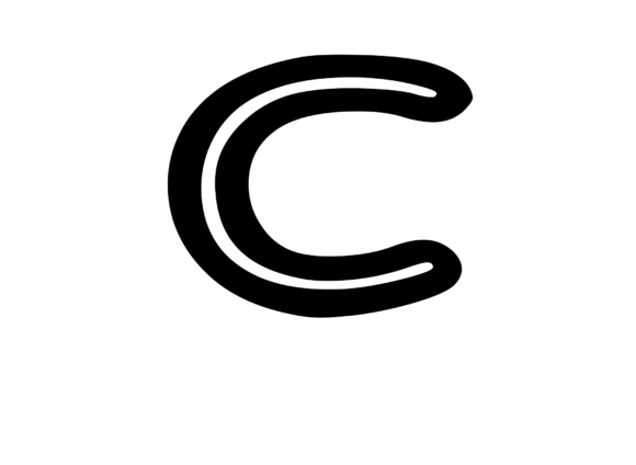 Bold Outlined Comic Mono Letter C