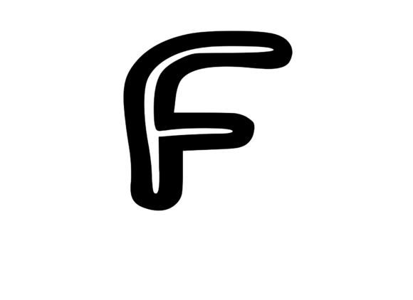Bold Outlined Comic Mono Letter F