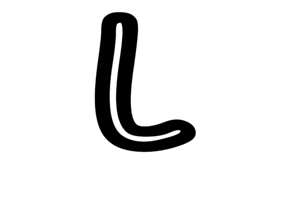 Bold Outlined Comic Mono Letter L