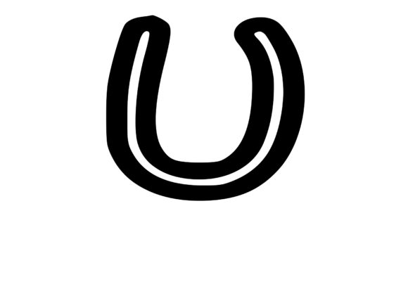 Bold Outlined Comic Mono Letter U