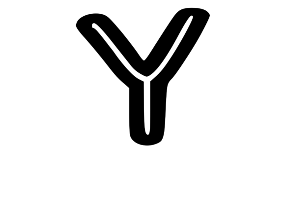 Bold Outlined Comic Mono Letter Y