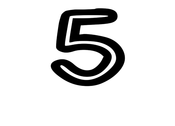 Bold Outlined Comic Mono Number 5