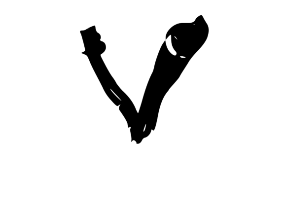Bold Rotten Decaying Mono Letter V