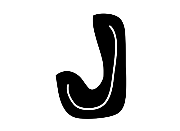 Funky Bold Skeleton Letter J