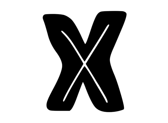 Funky Bold Skeleton Letter X