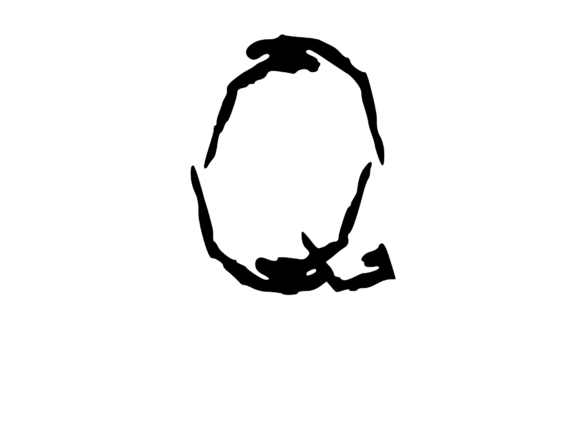 High Tek Grunge Mono Letter Q