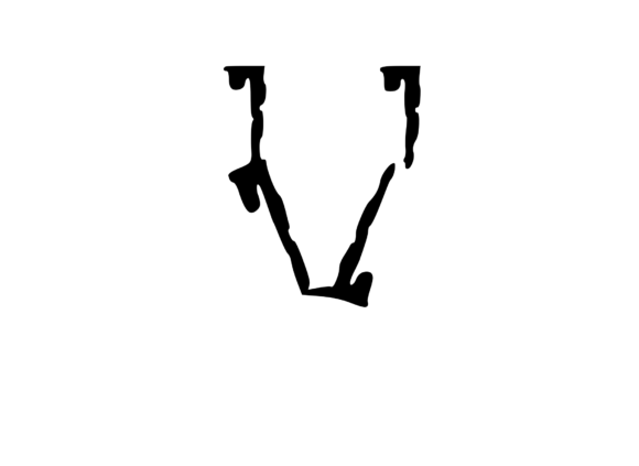High Tek Grunge Mono Letter V