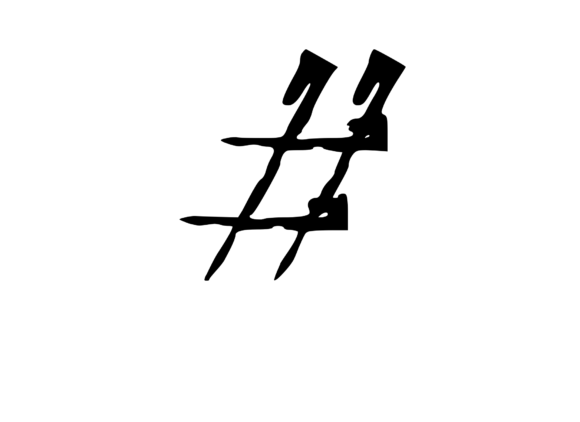 High Tek Grunge Mono Symbol Hash Tag