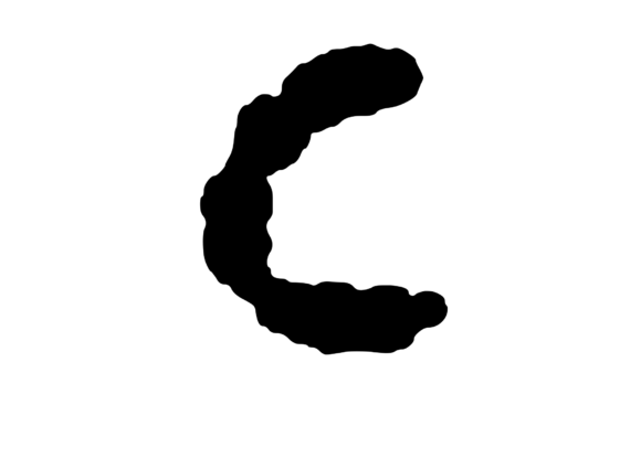 Ink Blot Stain Mono Letter C