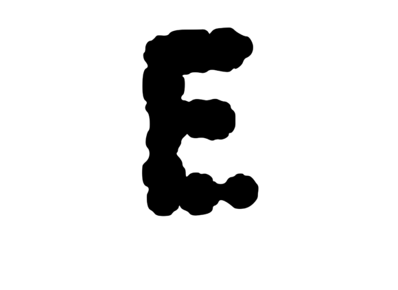 Ink Blot Stain Mono Letter E