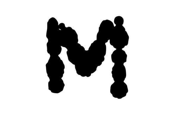 Ink Blot Stain Mono Letter M