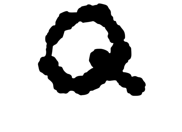 Ink Blot Stain Mono Letter Q