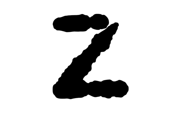 Ink Blot Stain Mono Letter Z