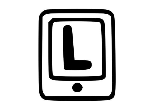 Mobile Tablet Device Mono Letter L