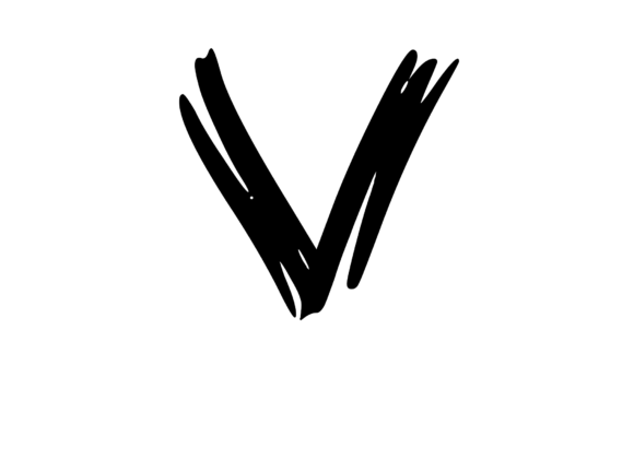 Old Brush Stroked Mono Letter V