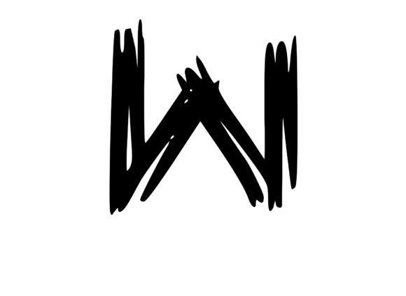 Old Brush Stroked Mono Letter W