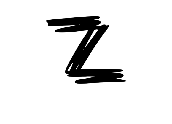Old Brush Stroked Mono Letter Z