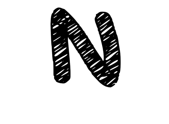 Rough and Messy Scribbled Mono Letter N